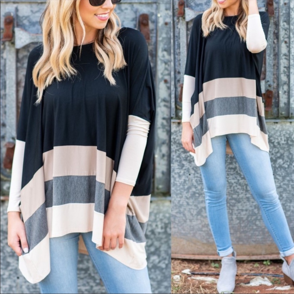 Adorable Color block Tunic Top